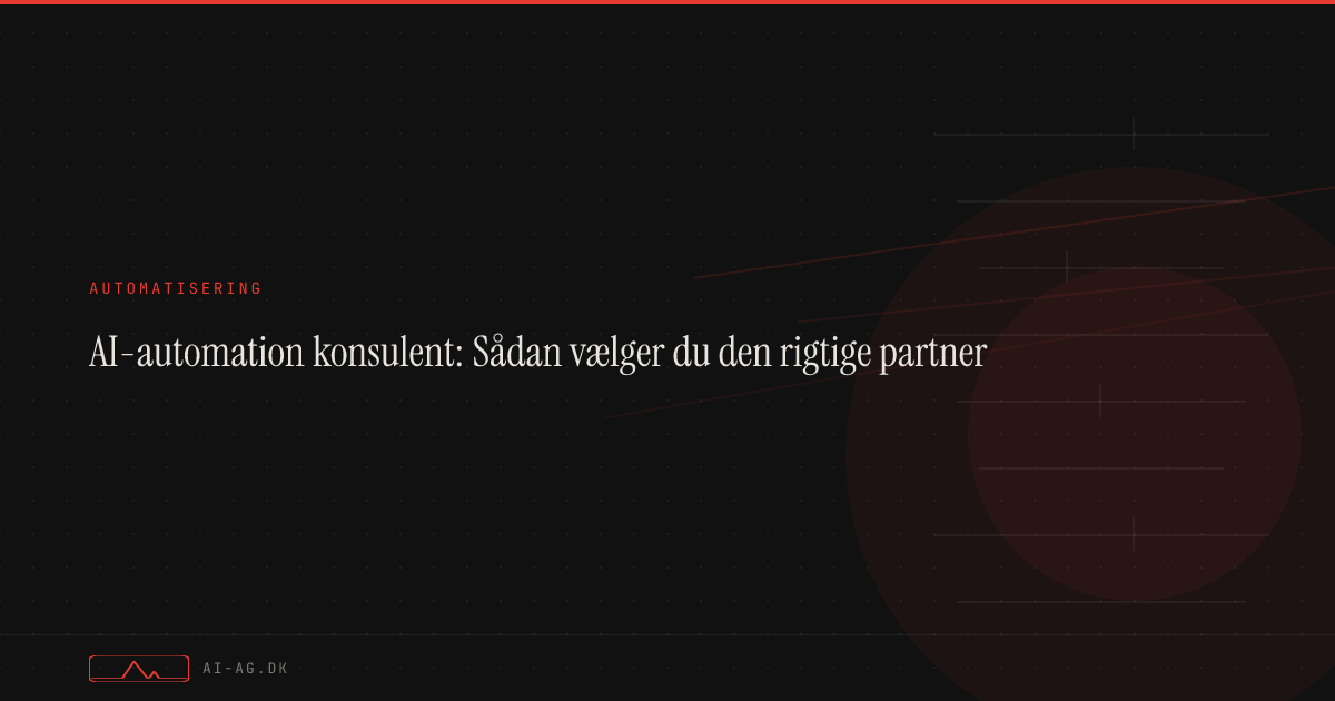AI-automation konsulent: Sådan vælger du den rigtige partner