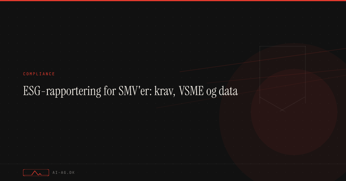 ESG-rapportering for SMV'er: krav, VSME og data